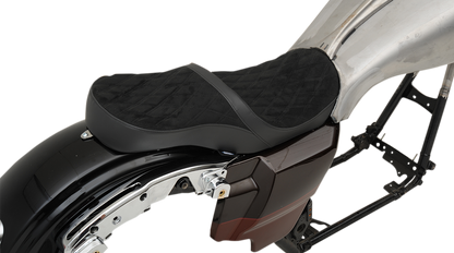 DRAG SPECIALTIES SEATS Low Touring Seat - Vinyl - Faux Suede Double Diamond - Yaffe Tanks - FL '08-'23 0801-1070