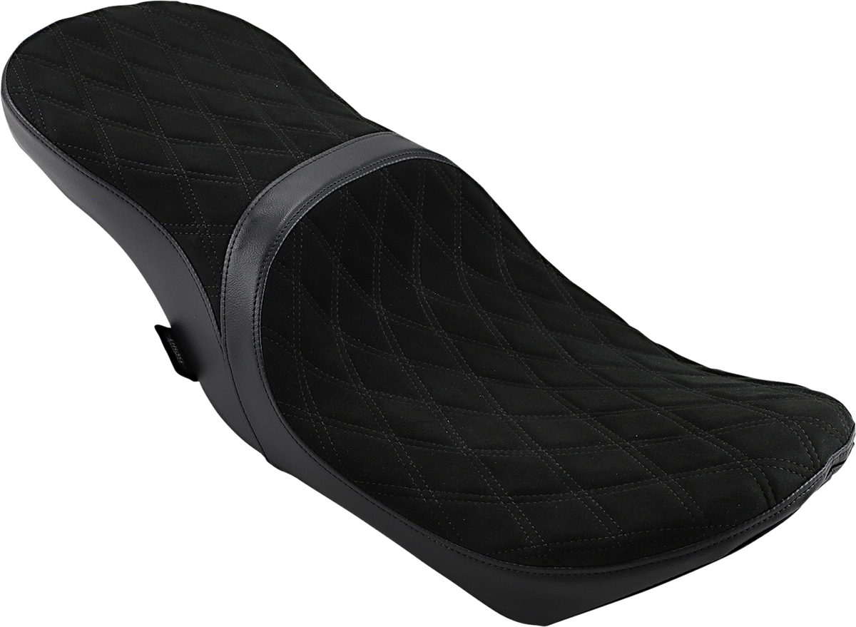 DRAG SPECIALTIES SEATS Low Touring Seat - Vinyl - Faux Suede Double Diamond - Yaffe Tanks - FL '08-'23 0801-1070