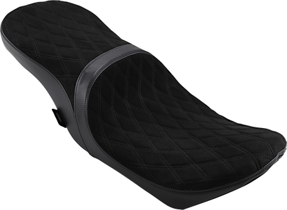 DRAG SPECIALTIES SEATS Low Touring Seat - Vinyl - Faux Suede Double Diamond - Yaffe Tanks - FL '08-'23 0801-1070