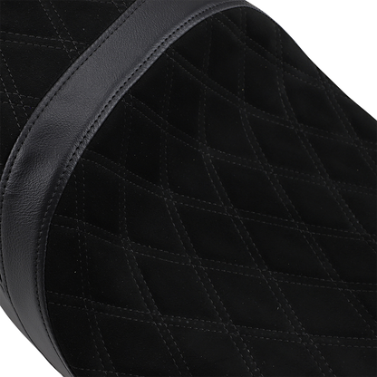 DRAG SPECIALTIES SEATS Low Touring Seat - Vinyl - Faux Suede Double Diamond - Yaffe Tanks - FL '08-'23 0801-1070