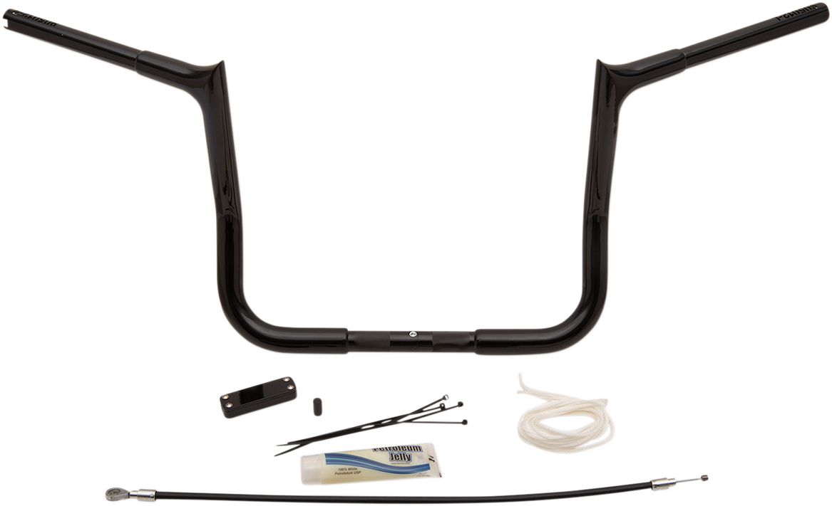 FAT BAGGERS INC. 1-1/4" EZ Install Pointed Top Handlebar Kit - 12" - Black 909112-B