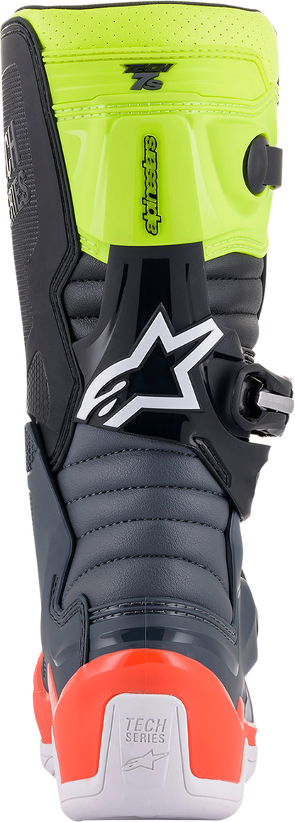 ALPINESTARS Youth Tech 7S Boots - Black/Gray/Red/White/Yellow - US 3 / EU 35.5 2015017-9058-3