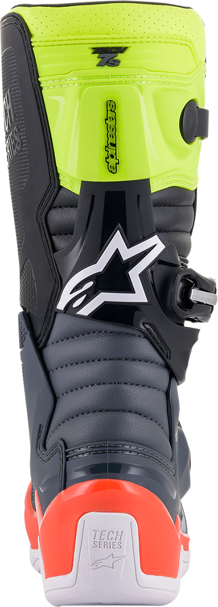 ALPINESTARS Youth Tech 7S Boots - Black/Gray/Red/White/Yellow - US 7 / EU 40.5 2015017-9058-7