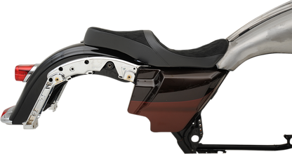 DRAG SPECIALTIES SEATS Low Touring Seat - Vinyl/Faux Suede - Diamond - Ness Winged Tanks - FL '08-'23 0801-1078