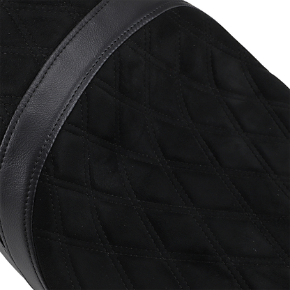 DRAG SPECIALTIES SEATS Low Touring Seat - Vinyl/Faux Suede - Diamond - Ness Winged Tanks - FL '08-'23 0801-1078