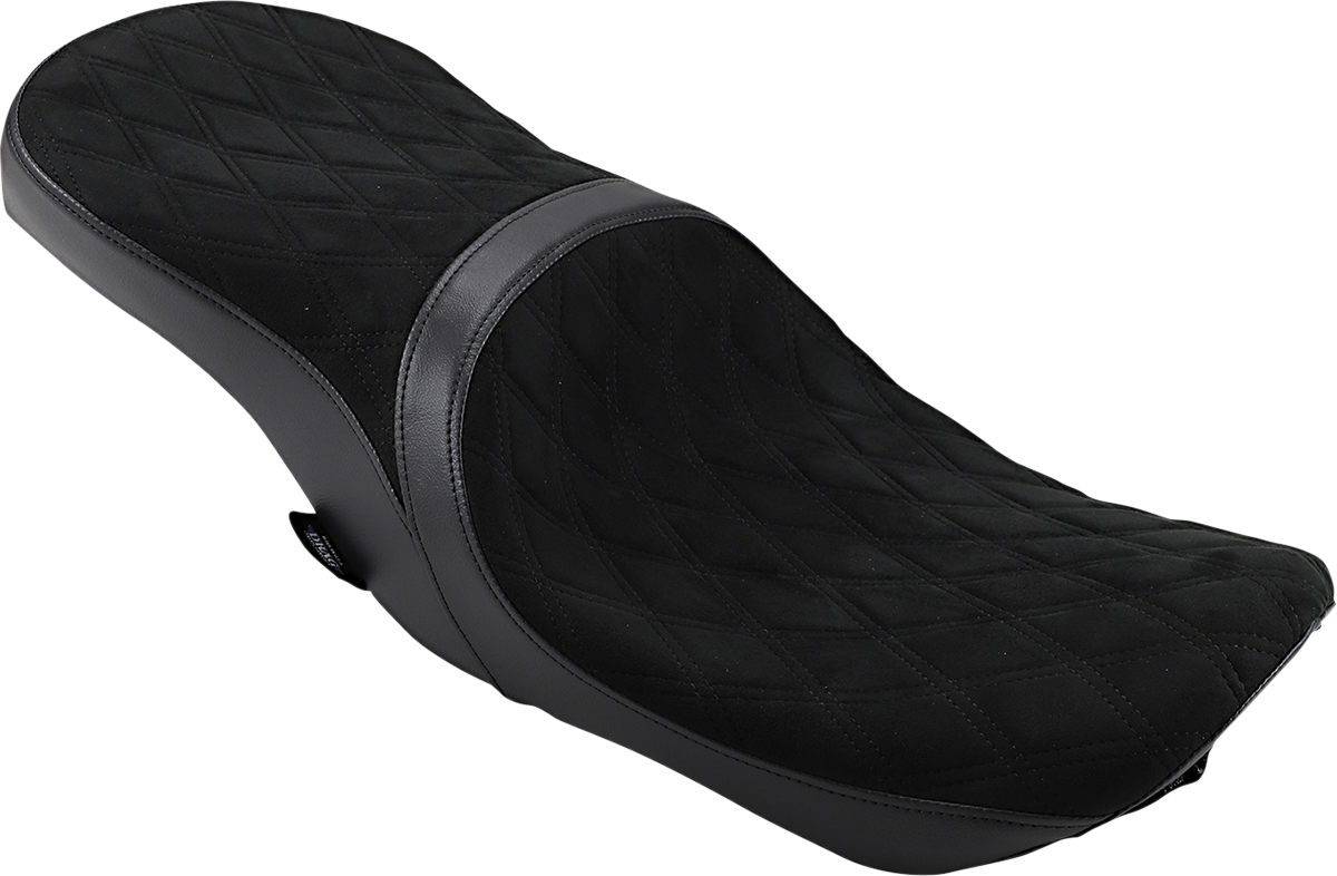 DRAG SPECIALTIES SEATS Low Touring Seat - Vinyl/Faux Suede - Diamond - Ness Winged Tanks - FL '08-'23 0801-1078