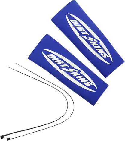SCHAMPA & DIRT SKINS Fork Covers - 2 mm Neoprene - Blue/White - 7.5" Standard DSFRKSEAL11-2