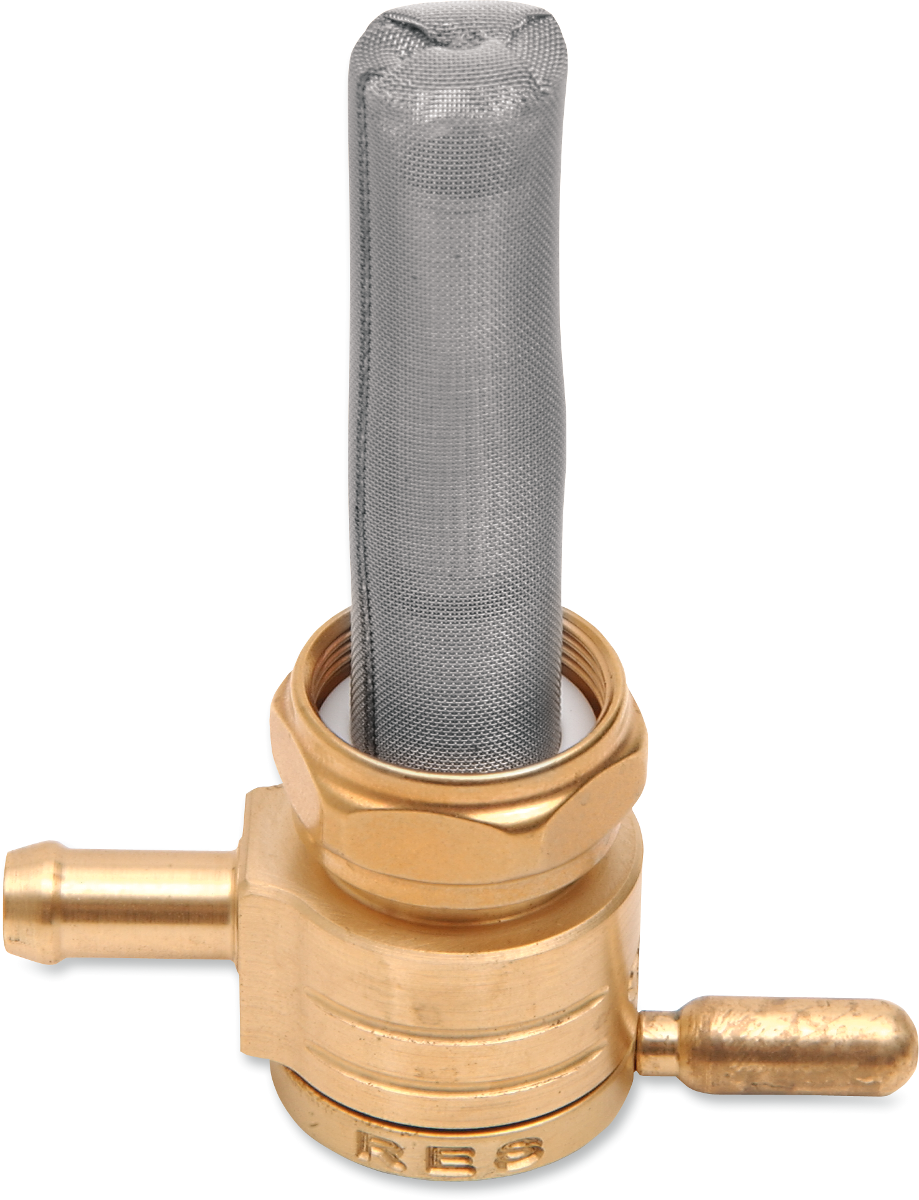 GOLAN PRODUCTS "Click-Slick" Fuel Petcock - Straight - Raw Brass - 22mm 76-312S-BS