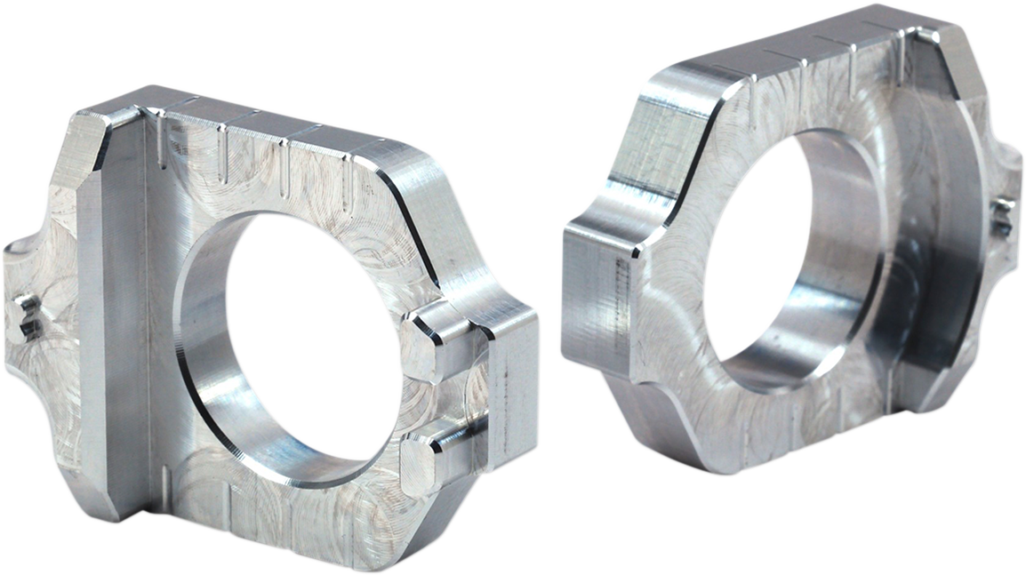 WORKS CONNECTION Elite Axle Block - Silver - Kawasaki/Suzuki 17-310