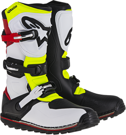 ALPINESTARS Tech-T Boots - White/Red/Yellow Fluorescent/Black - US 13 / EU 48 2004017-2351-13