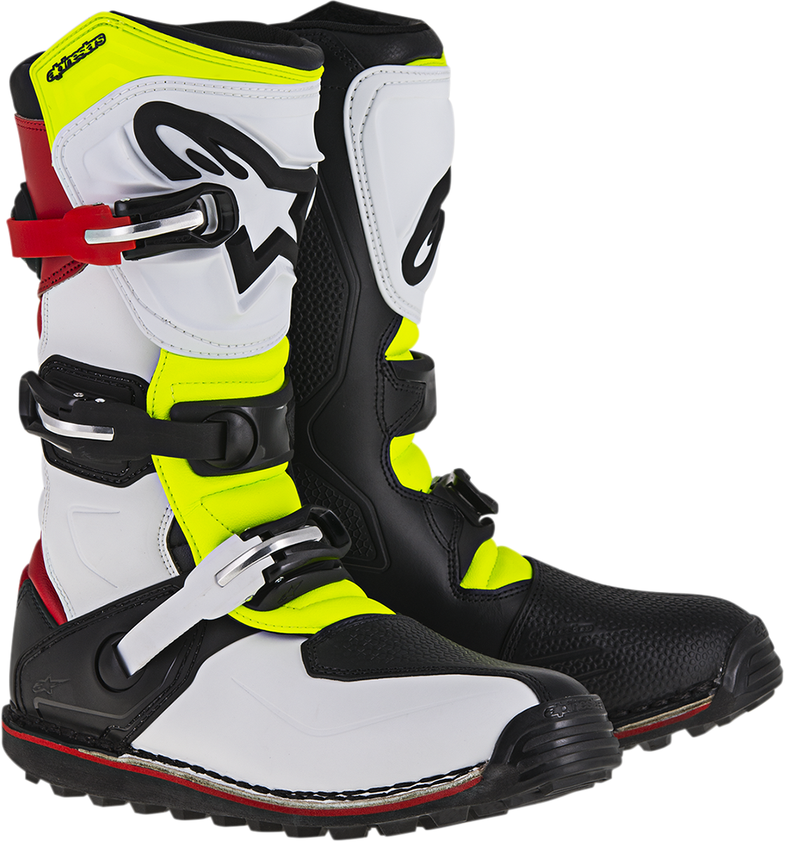 ALPINESTARS Tech-T Boots - White/Red/Yellow Fluorescent/Black - US 8 / EU 42 2004017-2351-8