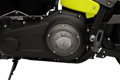 BARNETT Derby Cover - Black/Clear - '07-'18 Big Twin 343-30-44013