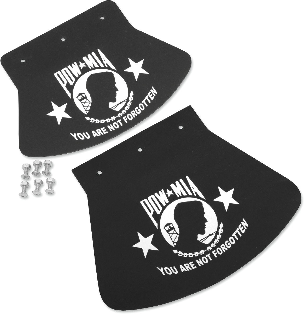 DRAG SPECIALTIES SEATS Mud Flap - POW-MIA - 10-1/2" W x 8" H 1420-0046