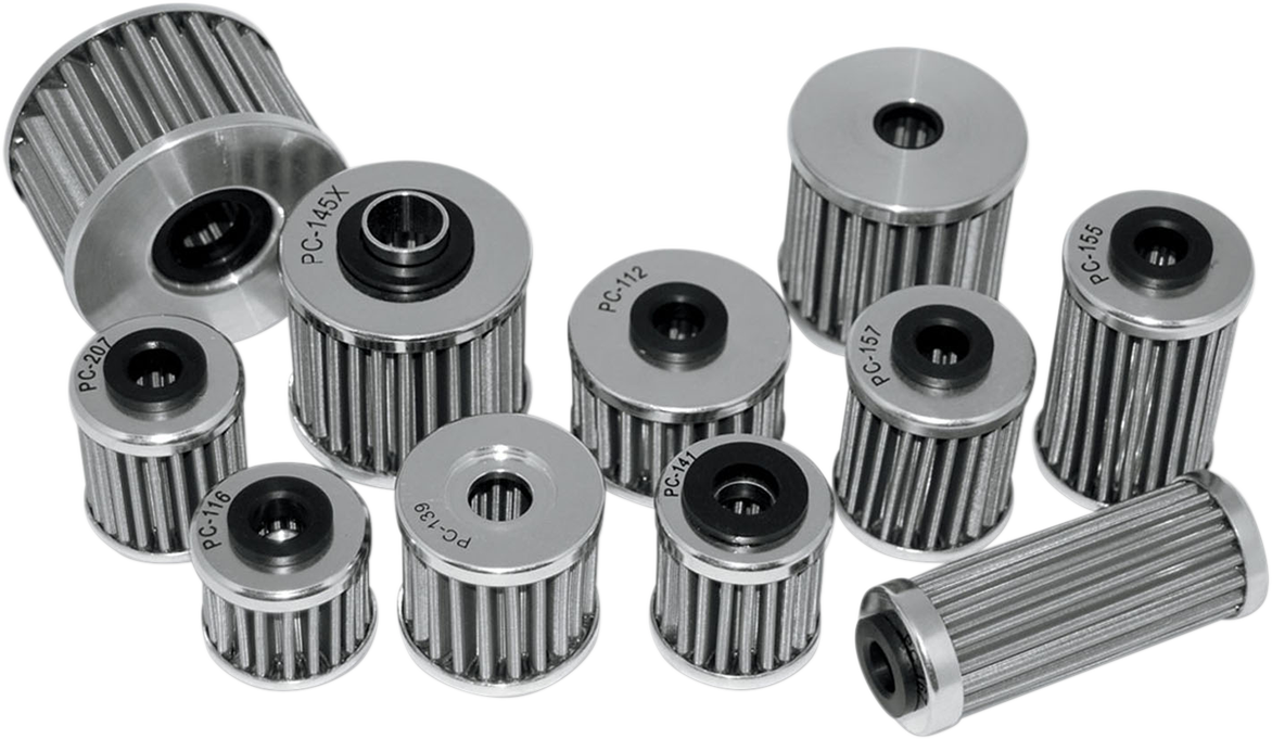 PC RACING Flo® Stainless Steel Oil Filter - Kawasaki/Suzuki PC207