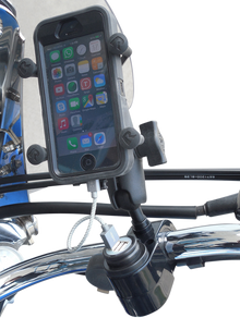 GEARS CANADA Dual USB Charger - 1" Ball Mount - Black 100366-1