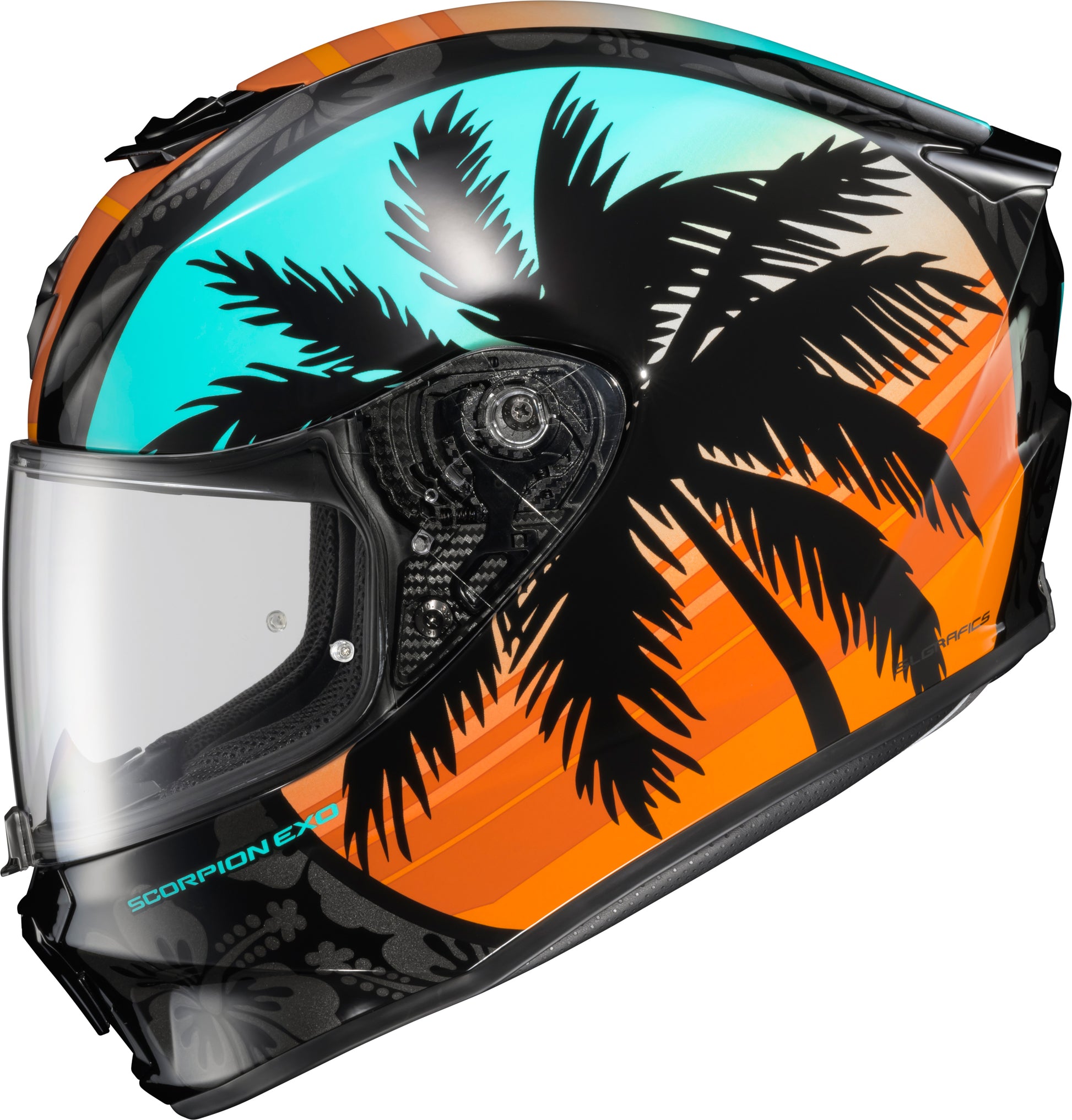 Exo R330 Full Face Helmet Tubbs Light Blue/Orange Xl