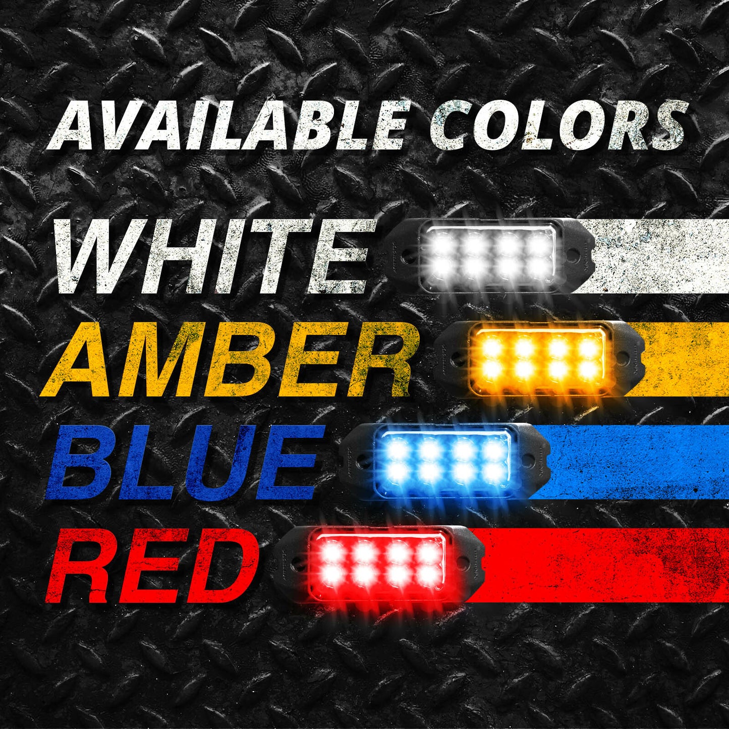 Strobe Pod Lights Traffic White/Amber 4pc