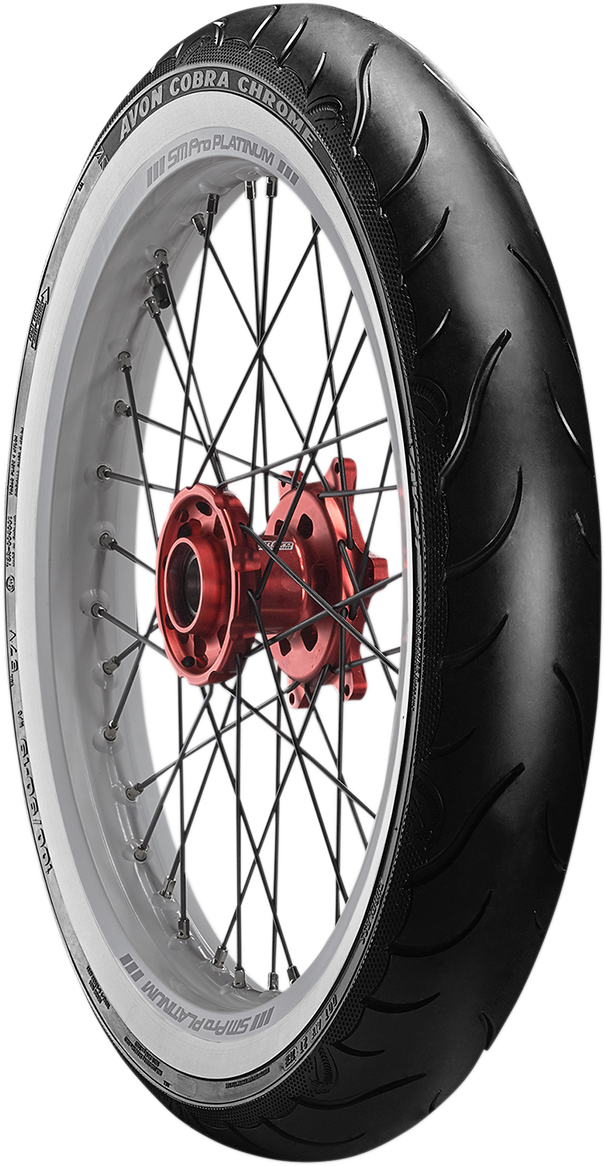 AVON Tire - Cobra Chrome AV91 - Front - MT90B16 - Wide Whitewall - 74H 640556