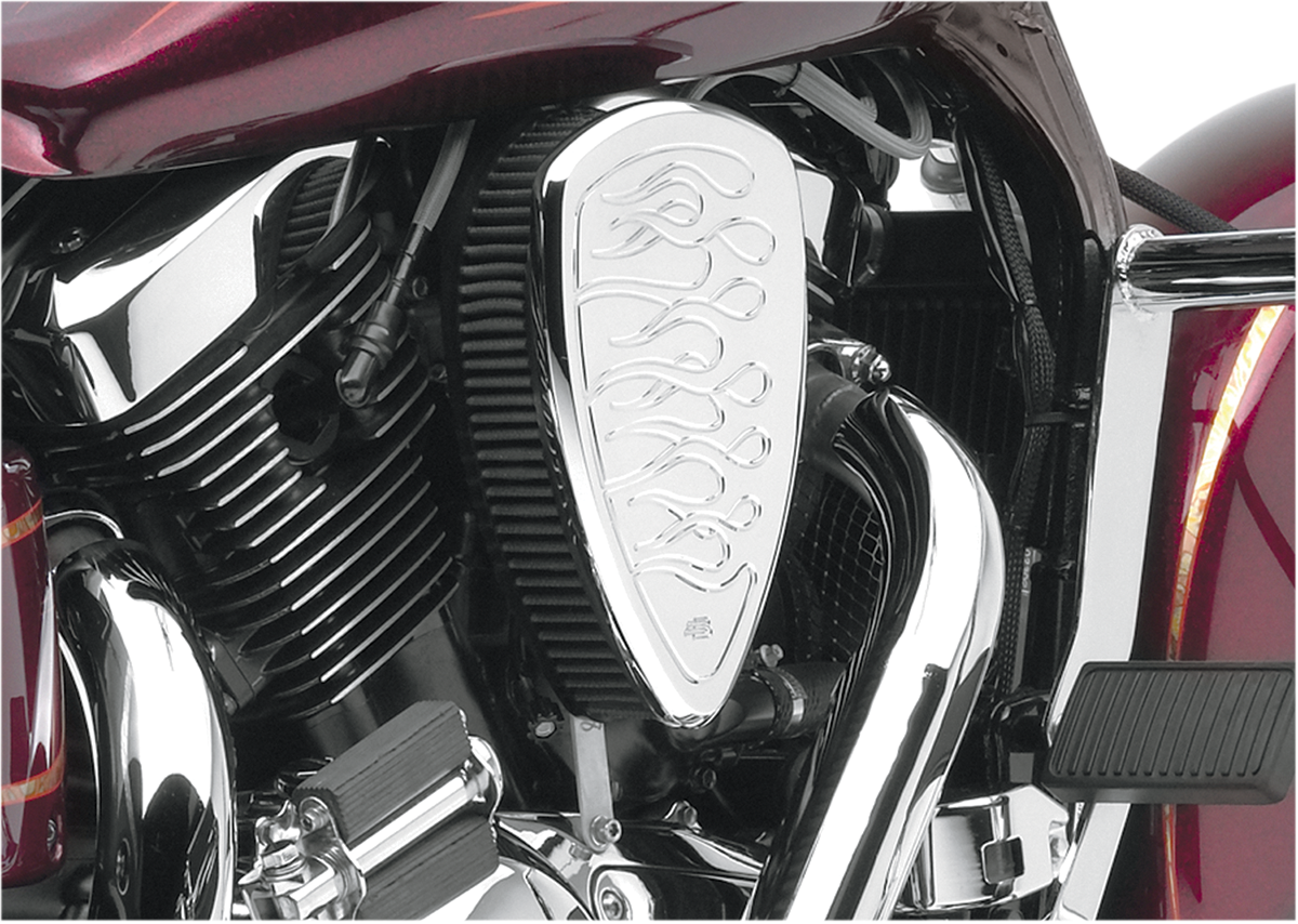 BARON Replacement BAK Air Cleaner Cover - Flame - Chrome BA-2800-03