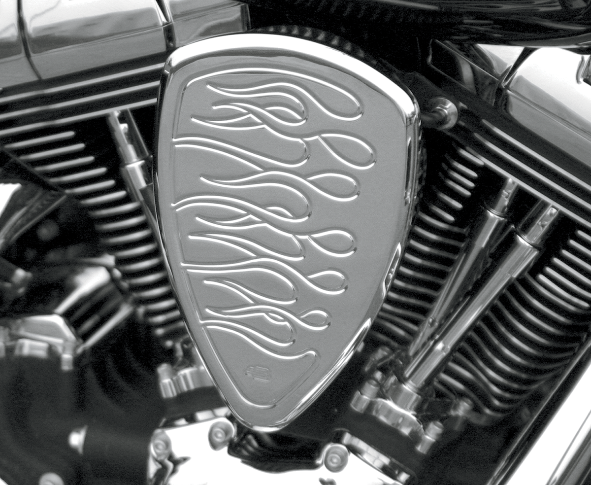 BARON Replacement BAK Air Cleaner Cover - Flame - Chrome BA-2800-03