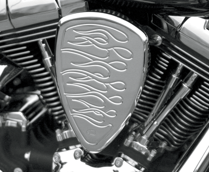 BARON Replacement BAK Air Cleaner Cover - Flame - Chrome BA-2800-03