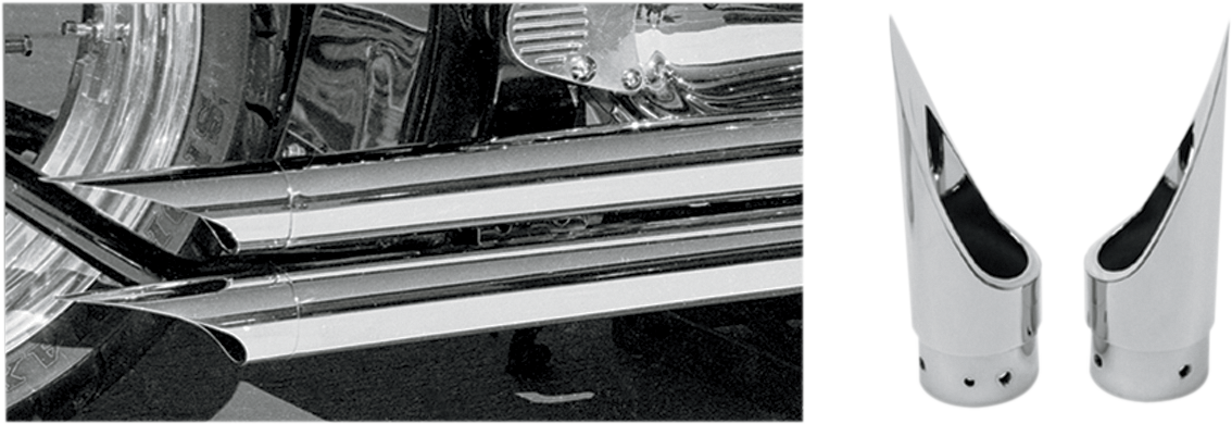 BARON Family Jewel Exhaust Tip - Chrome - Scalloped BA-1100-01