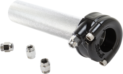 BILTWELL 1" Whiskey Throttle Assembly - Single Cable - Black 6601-201-01