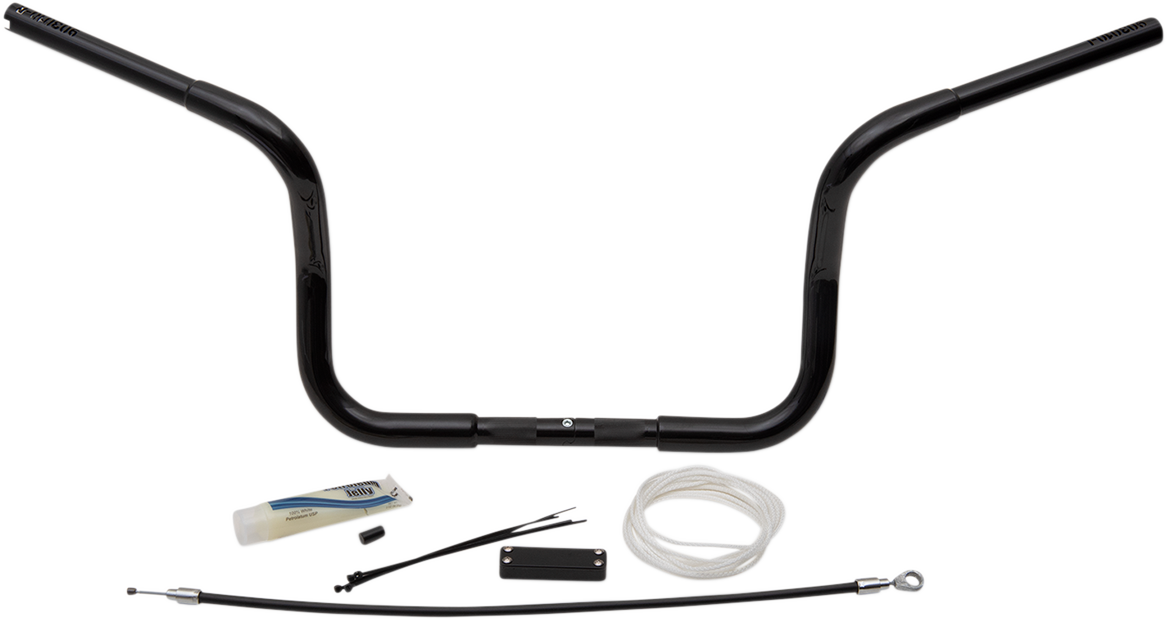 FAT BAGGERS INC. 1-1/4" EZ Install Round Top Handlebar Kit - 10" - Black 909410-B