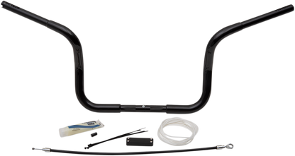 FAT BAGGERS INC. 1-1/4" EZ Install Round Top Handlebar Kit - 10" - Black 909410-B