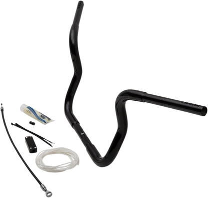 FAT BAGGERS INC. 1-1/4" EZ Install Round Top Handlebar Kit - 10" - Black 909410-B