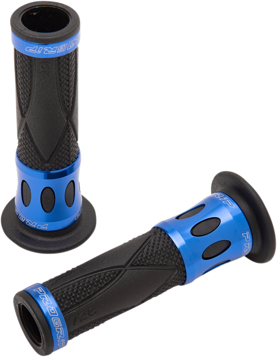 PRO GRIP 728 Superbike Grips - Open Ends - Blue PA0728OECRBL