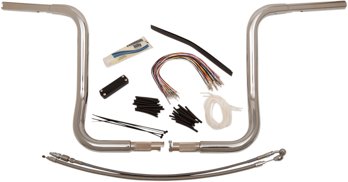 FAT BAGGERS INC. 1-1/4" EZ Install Round Top Handlebar Kit - 14" - Chrome 909414
