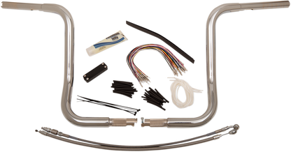 FAT BAGGERS INC. 1-1/4" EZ Install Round Top Handlebar Kit - 14" - Chrome 909414