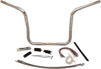 FAT BAGGERS INC. 1-1/4" EZ Install Round Top Handlebar Kit - 14" - Chrome 909414