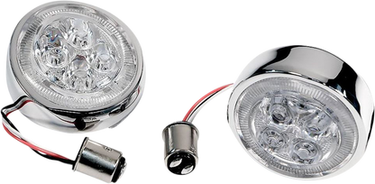 CIRO Rear Signal Light Inserts - Chrome - Red Lens 45401