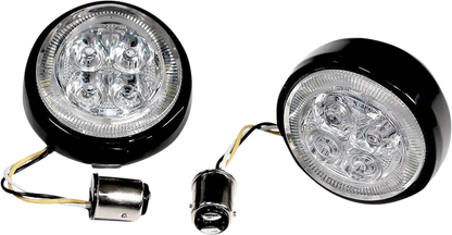 CIRO Rear Signal Light Inserts - Black - Red Lens 45421
