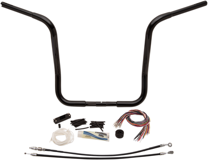 FAT BAGGERS INC. 1-1/4" EZ Install Round Top Handlebar Kit - 16" - Black 909416-B