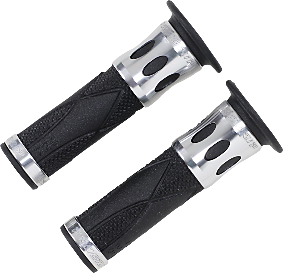 PRO GRIP 728 Superbike Grips - Open Ends - Silver PA0728OECRAG