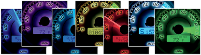 DAKOTA DIGITAL MVX-8K Series Analog/Digital 2-Gauge Kit - Chrome Bezel - Black Face with Gray Background MVX-8200-KG-C