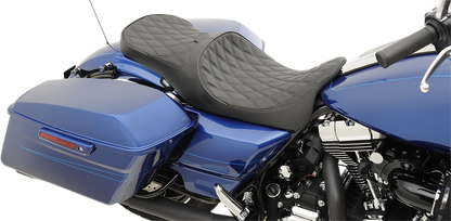 DRAG SPECIALTIES SEATS Low Touring Seat - Solar Reflective - Double Diamond - with Backrest Receiver - FL '08-'23 0801-1008