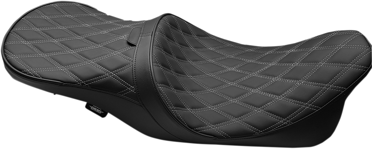 DRAG SPECIALTIES SEATS Low Touring Seat - Solar Reflective - Double Diamond - with Backrest Receiver - FL '08-'23 0801-1008