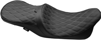 DRAG SPECIALTIES SEATS Low Touring Seat - Solar Reflective - Double Diamond - with Backrest Receiver - FL '08-'23 0801-1008