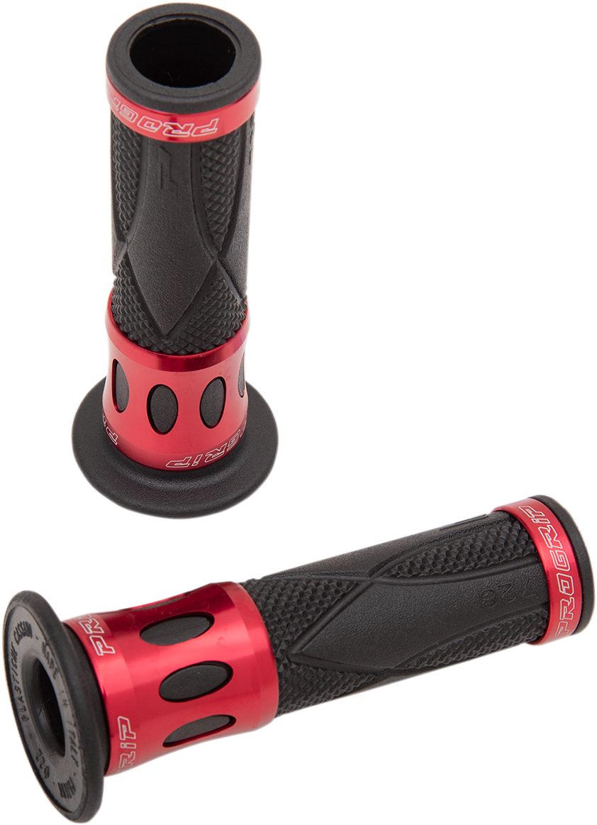 PRO GRIP 728 Superbike Grips - Open Ends - Red 728RDOE