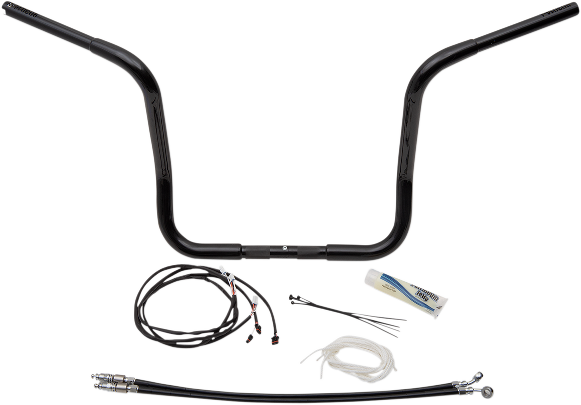 FAT BAGGERS INC. 1-1/4" EZ Install Round Top Handlebar Kit - 14" - Black 909514-B