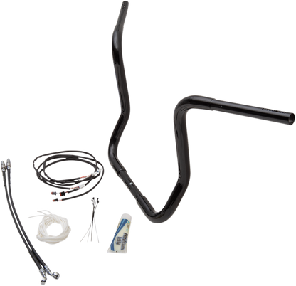 FAT BAGGERS INC. 1-1/4" EZ Install Round Top Handlebar Kit - 14" - Black 909514-B