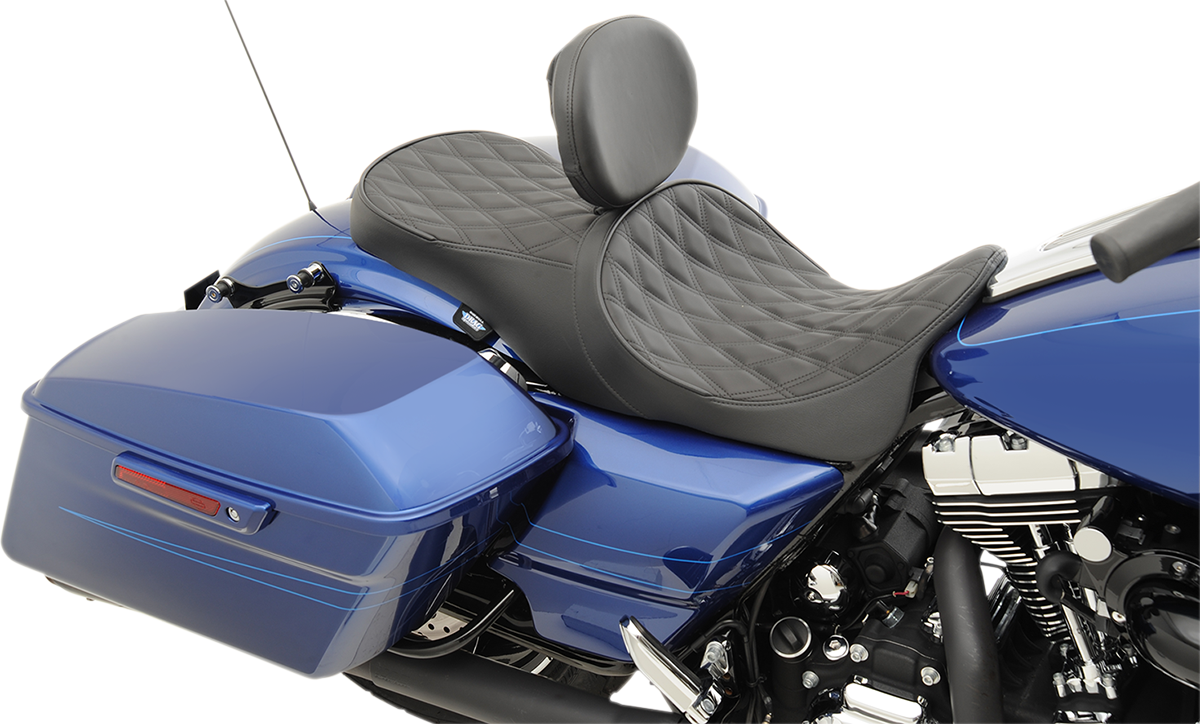 DRAG SPECIALTIES SEATS Low Forward Touring Seat - Double Diamond - FL '08-'24 0801-1011