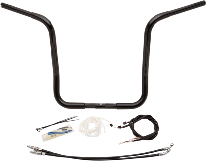 FAT BAGGERS INC. 1-1/4" EZ Install Round Top Handlebar Kit - 16" - Black 909516-B
