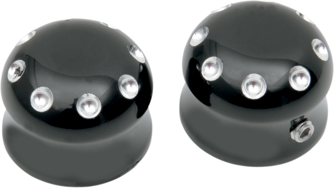 COVINGTONS Axle Covers - Front - Dimpled - Black - Pair - '08-'23 C0010-B
