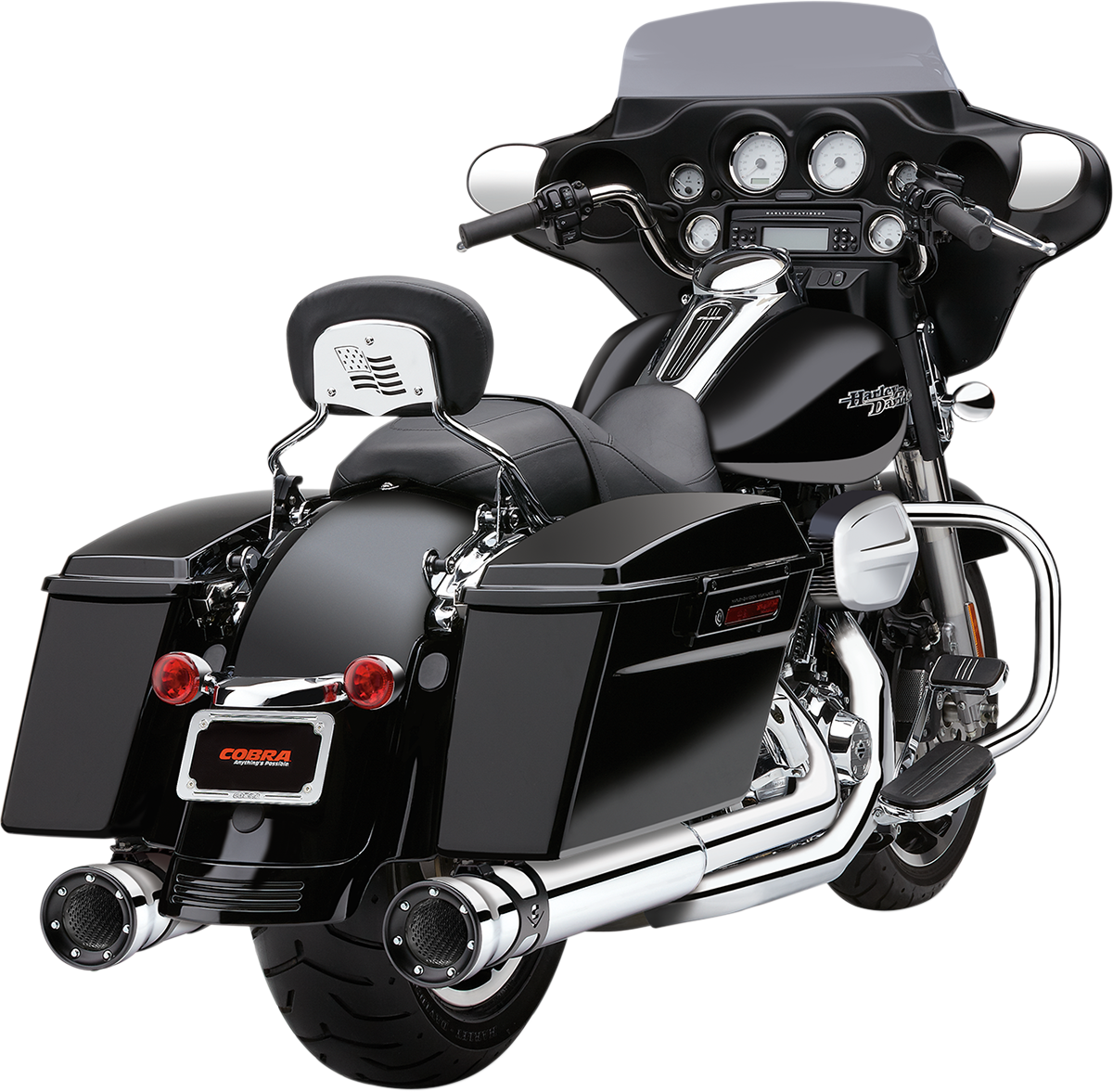 COBRA Race Pro Mufflers for '95-'16 Bagger - Chrome 6218