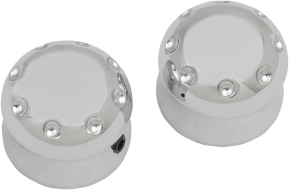 COVINGTONS Axle Covers - Front - Dimpled - Chrome - Pair - '08-'23 C0010-C